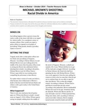 MICHAEL BROWN's SHOOTING: Racial Divide in America