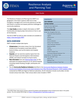 Resilience Analysis and Planning Tool