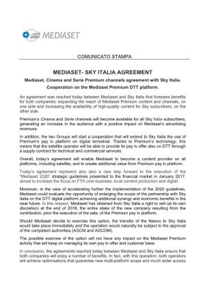 Sky Italia Agreement