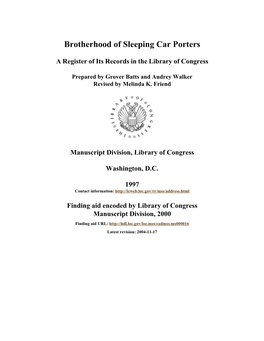 Records of the Brotherhood of Sleeping Car