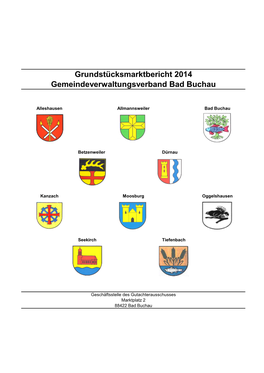 Grundstücksmarktbericht 2014 Gemeindeverwaltungsverband Bad Buchau