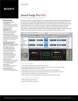 Sound Forge Pro MAC Advanced Audio Waveform Editor