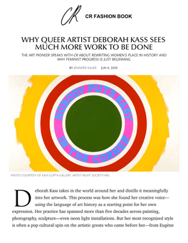 Deborah Kass Artist Interview – Why Que...Ah Kass Sees Much More