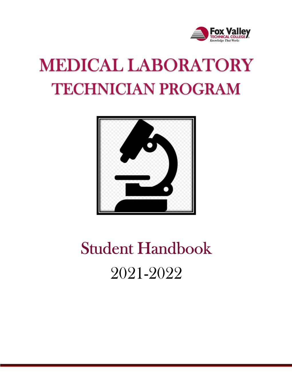 Medical Laboratory Technician Student Handbook