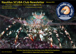 February 2016 Nautilus SCUBA Club