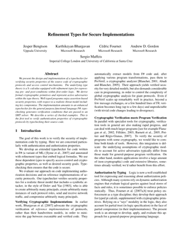 Refinement Types for Secure Implementations