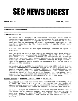SEC News Digest, 06-26-1996