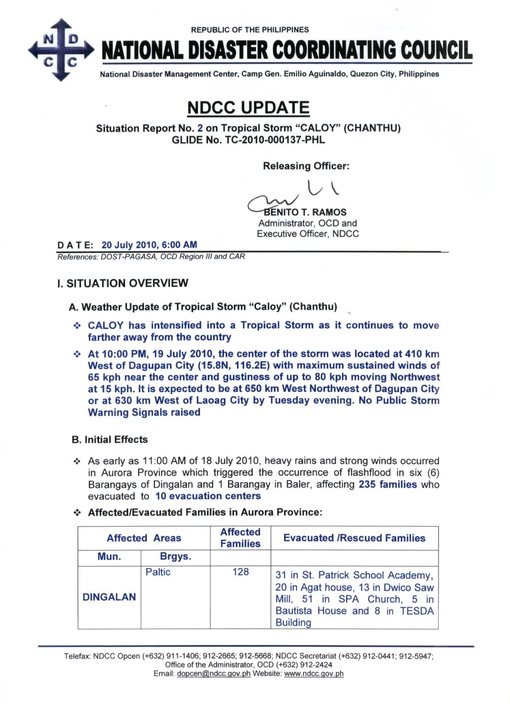 NDCC Update No. 2 CALOY