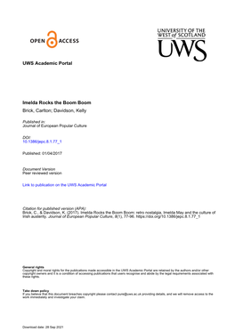 UWS Academic Portal Imelda Rocks