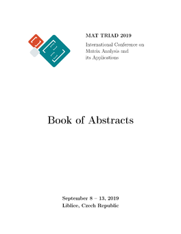 MAT TRIAD 2019 Book of Abstracts