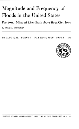 Magnitude and Frequency of Floods in the United States Part 6-A