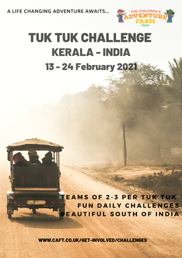 TUK TUK CHALLENGE KERALA - INDIA 13 - 24 February 2021