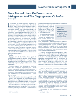 Blurred Lines: on Downstream Infringement and the Disgorgement of Profits by Peter Rybolt