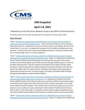 CMS Snapshot April 1-8, 2021 (PDF)