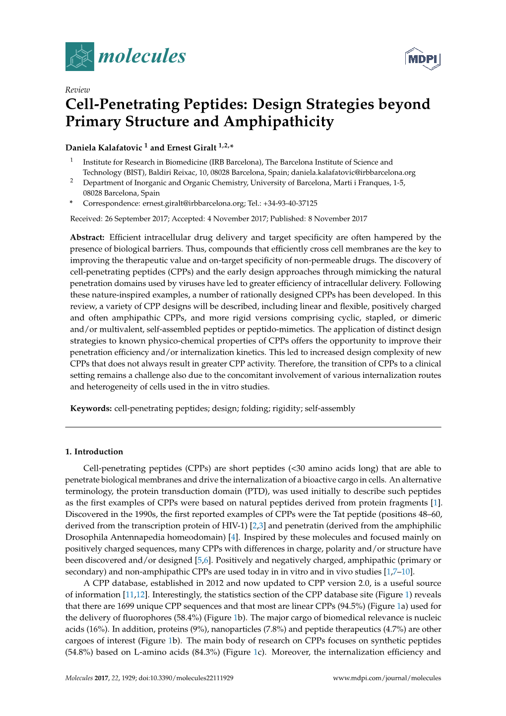 Cell-Penetrating Peptides: Design Strategies Beyond Primary Structure and Amphipathicity