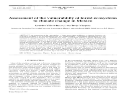 Assessment of the Vulnerability of Forest Ecosystems to Climate Change in Mexico