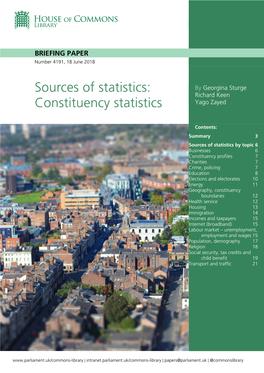 Sources of Statistics: Constituency Statistics
