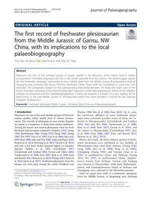 The First Record of Freshwater Plesiosaurian from the Middle