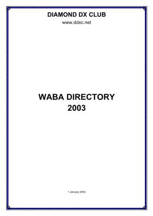 Waba Directory 2003