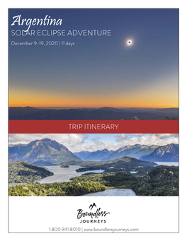 Argentina SOLAR ECLIPSE ADVENTURE December 9-19, 2020 | 11 Days