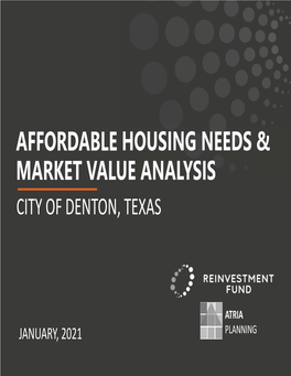 Affordable Housing Needs and Market Value Analysis Report