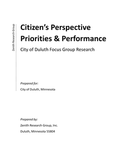 Citizen's Perspective Priorities & Performance