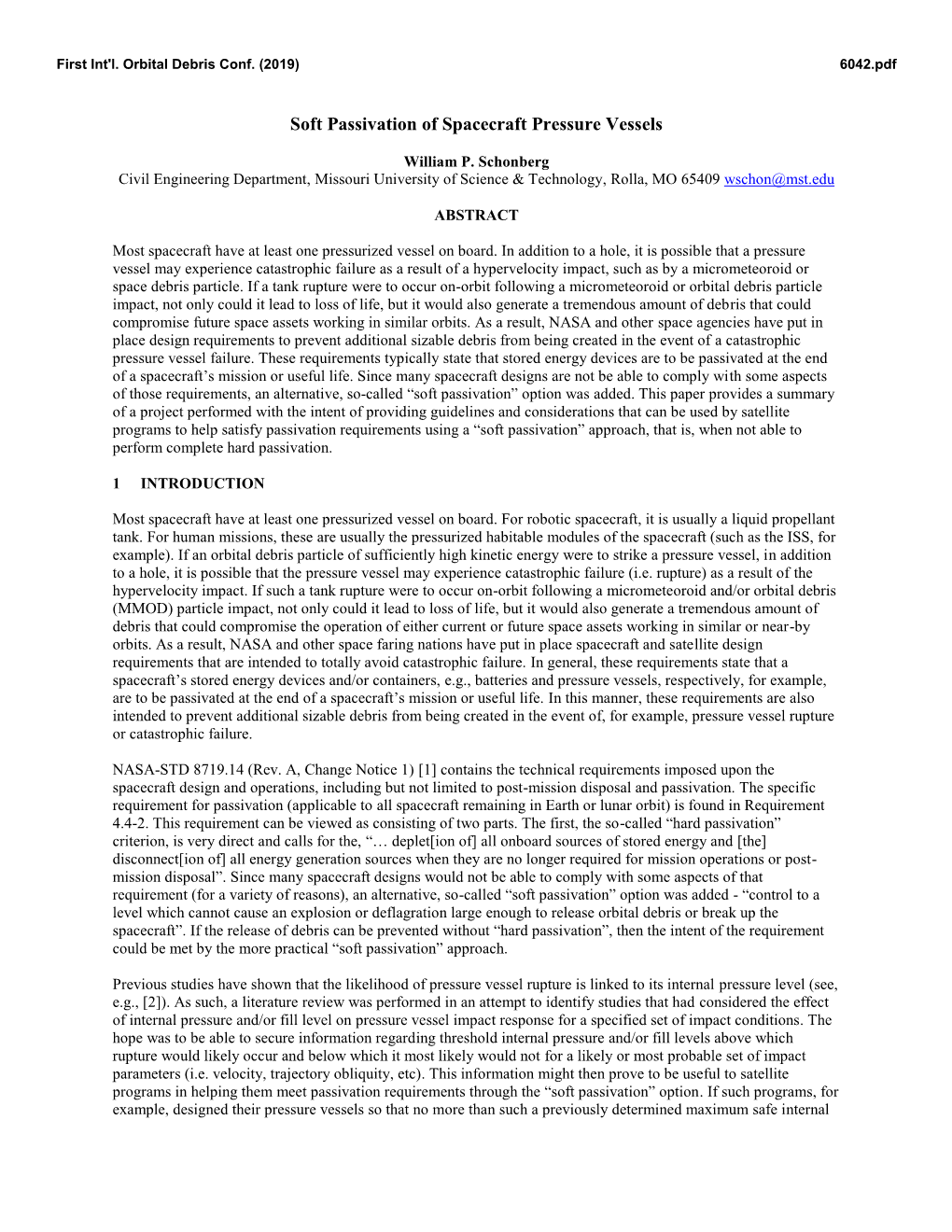 Soft Passivation of Spacecraft Pressure Vessels