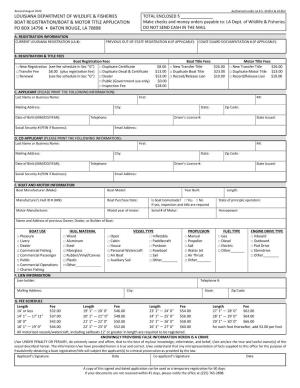 Boat Registration/Boat and Motor Title Application