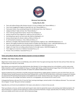 Minnesota Twins Daily Clips Tuesday, May 31, 2016 Twins Call Up