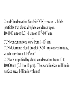 DRI Cloud Condensation Nuclei (CCN) Spectrometer Measurements