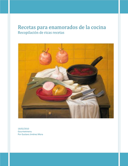 Recetas Para Enamorados De La Cocina Recopilación De Ricas Recetas