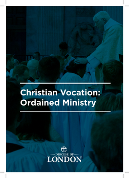 Christian Vocation: Ordained Ministry the Starting Point