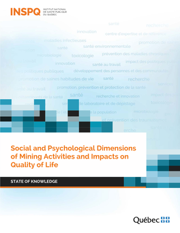 Social and Psychological Dimensions of Minign Activities and Impacts On