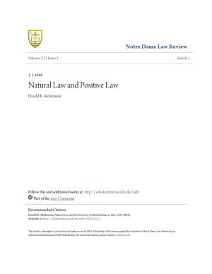 Natural Law and Positive Law Harold R