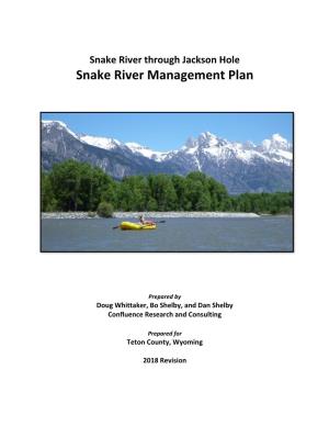 Snake River Through Jackson Hole Snake River Management Plan