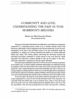 Understanding the Past in Toni Morrison's Beloved>