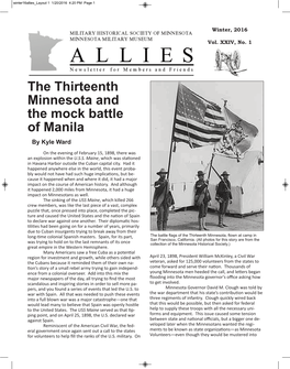 The Thirteenth Minnesota and the Mock Battle of Manila by Kyle Ward on the Evening of February 15, 1898, There Was an Explosion Within the U.S.S