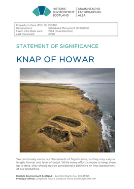 Knap of Howar Statement of Significance