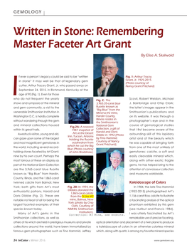 Written in Stone: Remembering Master Facetor Art Grant