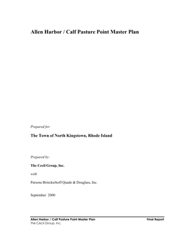 Allen Harbor Calf Pasture Point Master Plan