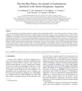 The San Bias Pluton: an Example of Carboniferous Plutonism in the Sierras Pampeanas, Argentina