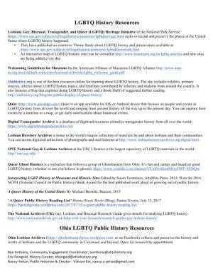 LGBTQ History Resources
