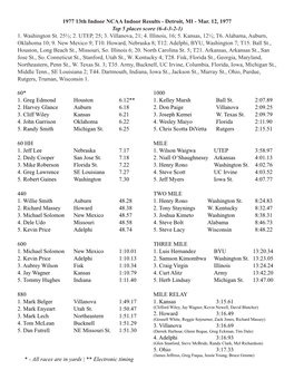 1977 13Th Indoor NCAA Indoor Results - Detroit, MI - Mar