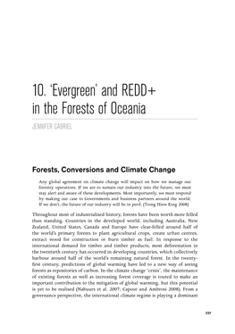 'Evergreen' and REDD+ in the Forests of Oceania
