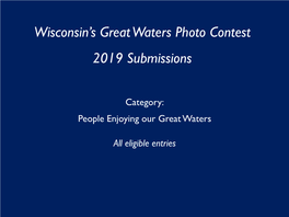 2019 Submissions in People Enjoying Our Great Waters Category