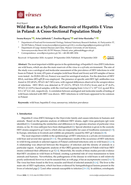 Wild Boar As a Sylvatic Reservoir of Hepatitis E Virus in Poland: a Cross-Sectional Population Study