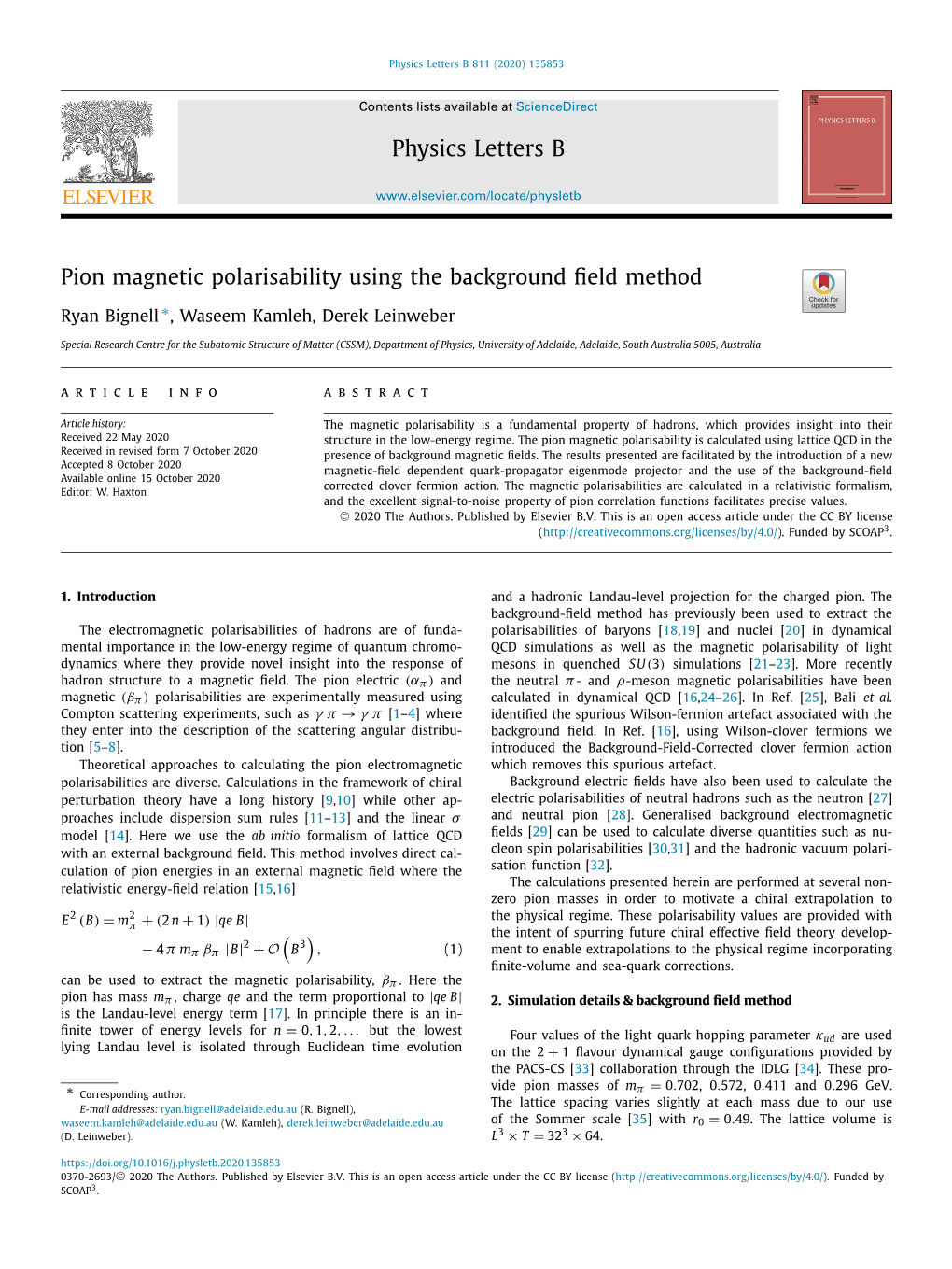 Pion Magnetic Polarisability Using the Background Field Method