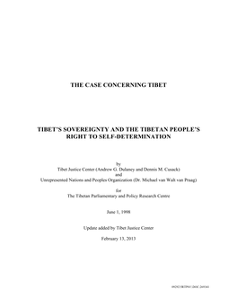 The Case Concerning Tibet