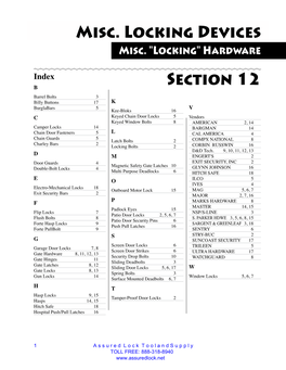Section 12 Misc. Locking Devices