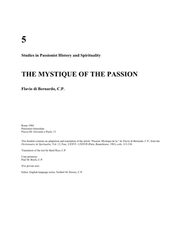 The Mystique of the Passion